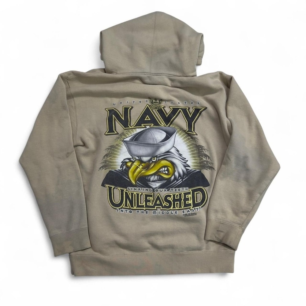 7.62 Design‎ U.S. Navy Unleashed Eagle Hoodie Men's Medium Tan 2005 Military
